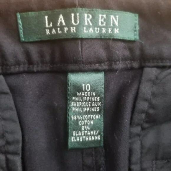 Lauren Ralph Lauren Black Straight-Leg Pants Size 10 - Picture 2 of 5